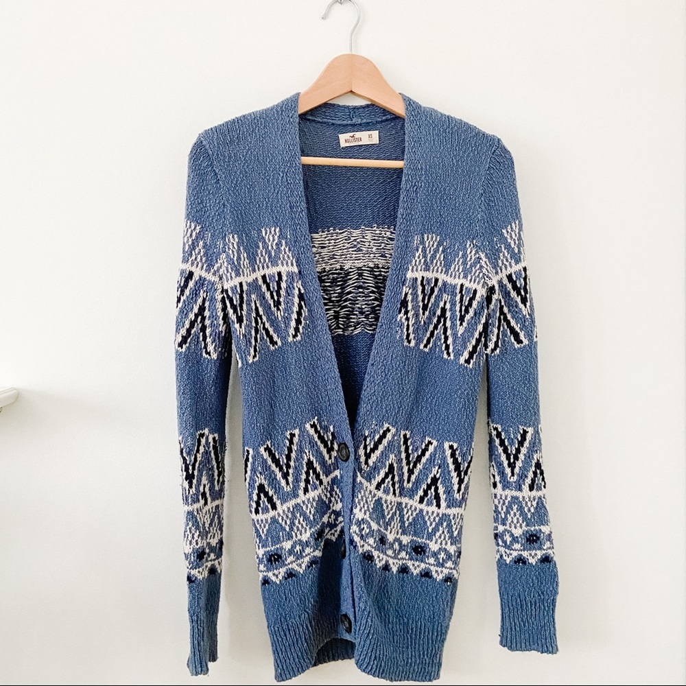 HOLLISTER Long Blue Cardigan